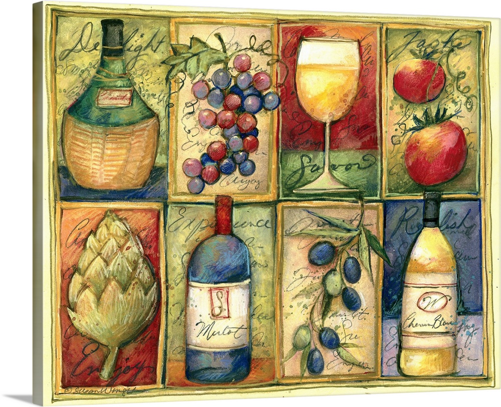 Tuscan-inspired food and wine scene works in any home decor