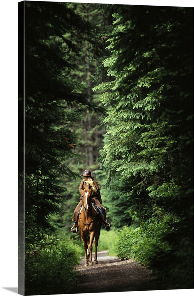 Horseback riding on an Emerald Lake Lodge bridle trail.
