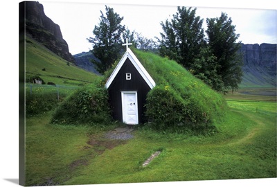 13th Century Grass Church Famous Nupsstadur Farm Southern Iceland