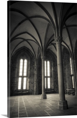 Abbey Interior, Mont Saint-Michel Monastery, Normandy, France