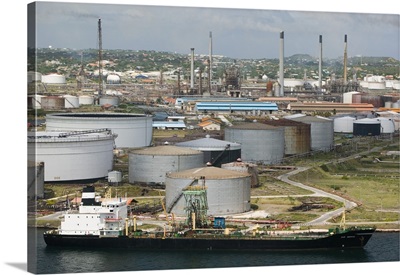 ABC Islands, Curacao, Willemstad, Curacao Island Oil Refinery on the Scottegat