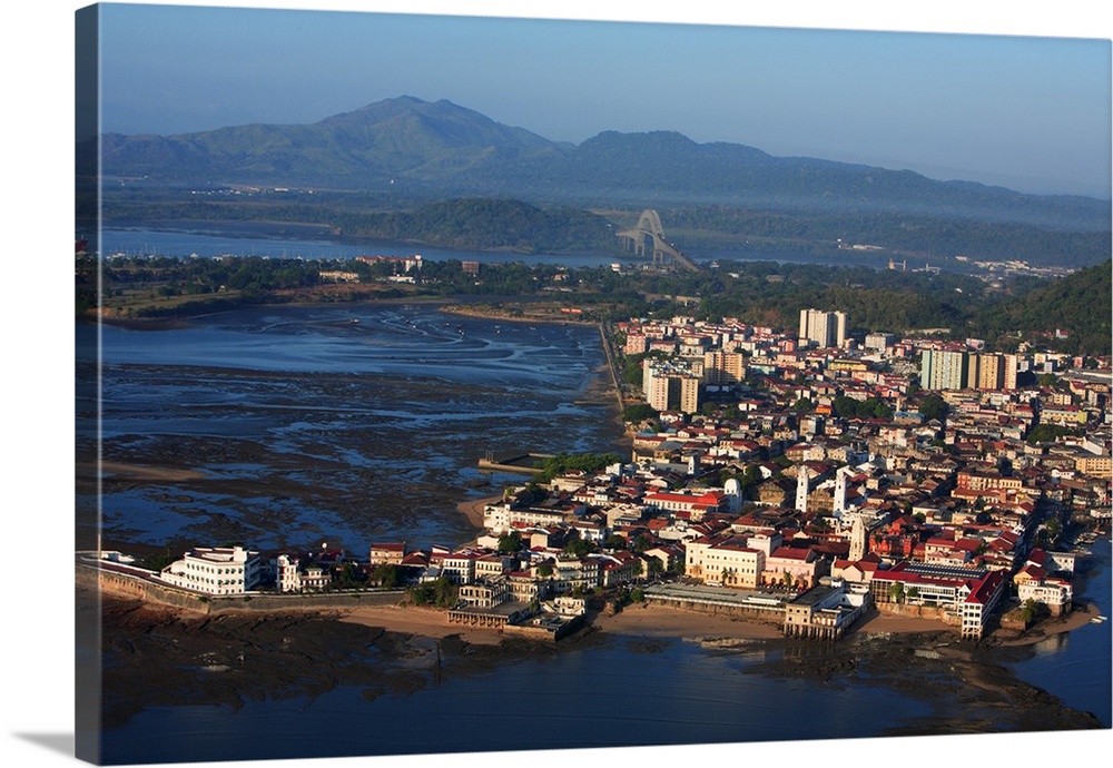 Aerial view of Casco Viejo, the old colonial part of Panama City, Panama.