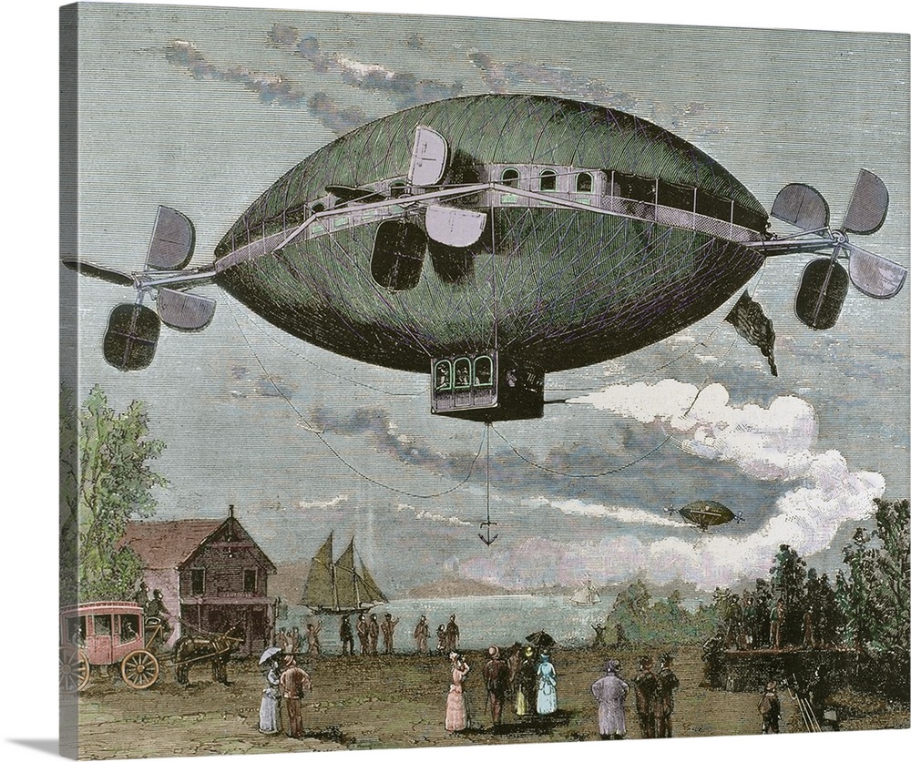 Aerostat. Engraving in 'The Illustration', 1887.