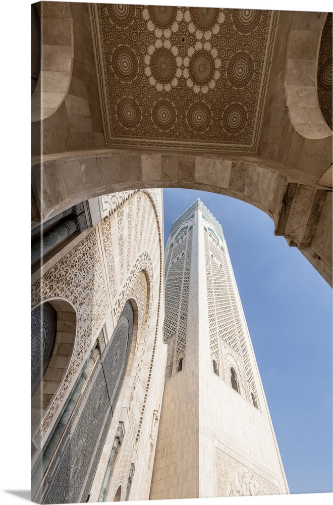 Africa, Morocco, Casablanca. Close-up of mosque exterior. Credit: Bill Young
