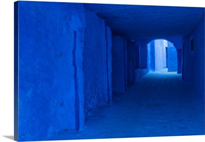 Africa, Morocco, Chefchaouen, Blue-Painted Alley