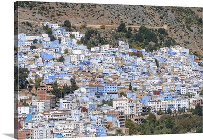 Africa, Morocco, Chefchaouen, Overview Of Town