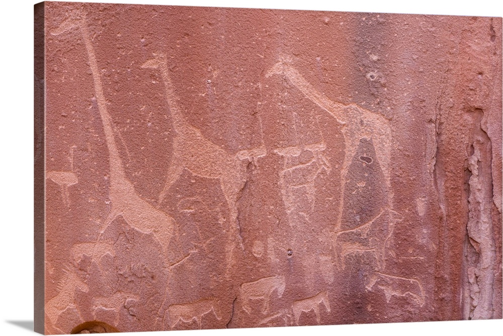 Africa, Namibia, Twyfwlfontein.  Ancient rock art at Twyfelfontein Country Lodge.