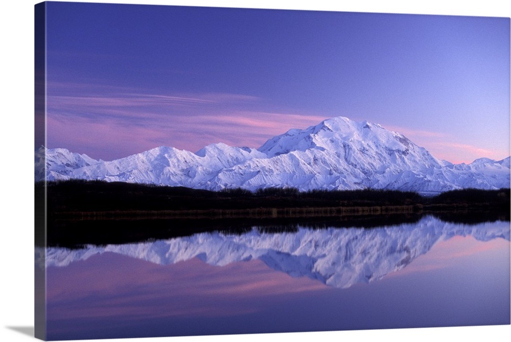 Alaska, Denali National Park, north face of Denali Wickersham Wall ...