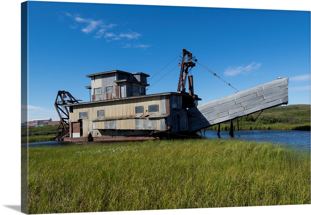 Alaska, Seward Peninsula, Nome. Swanberg Dredge, Alaska Gold Company Dredge No. 5, smaller than most, but typical design. ...