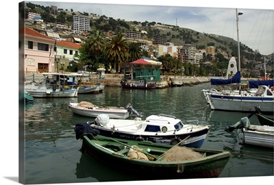 Albania, Sarande, Albanian port city located on the Ionian Sea, harbor area