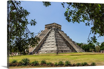 Ancient Step Pyramid Kukulkan At Chichen Itza Mexico