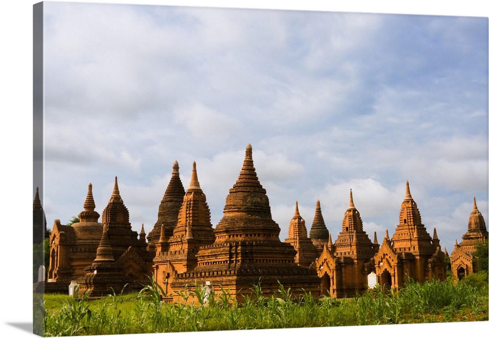 Ancient temple and pagoda at sunrise , Bagan, Mandalay Region, Myanmar