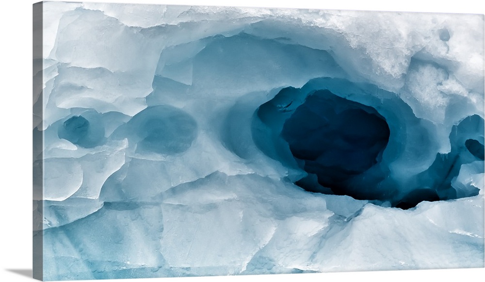 Antarctica. Close-up of an artistic pattern in an iceberg.