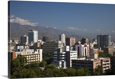 Argentina, Mendoza Province, Mendoza, city from town hall's Terrazza Mirador roof garden