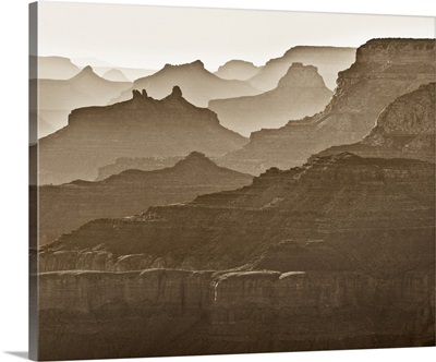 Arizona, Grand Canyon National Park, Buttes and haze on the South Rim