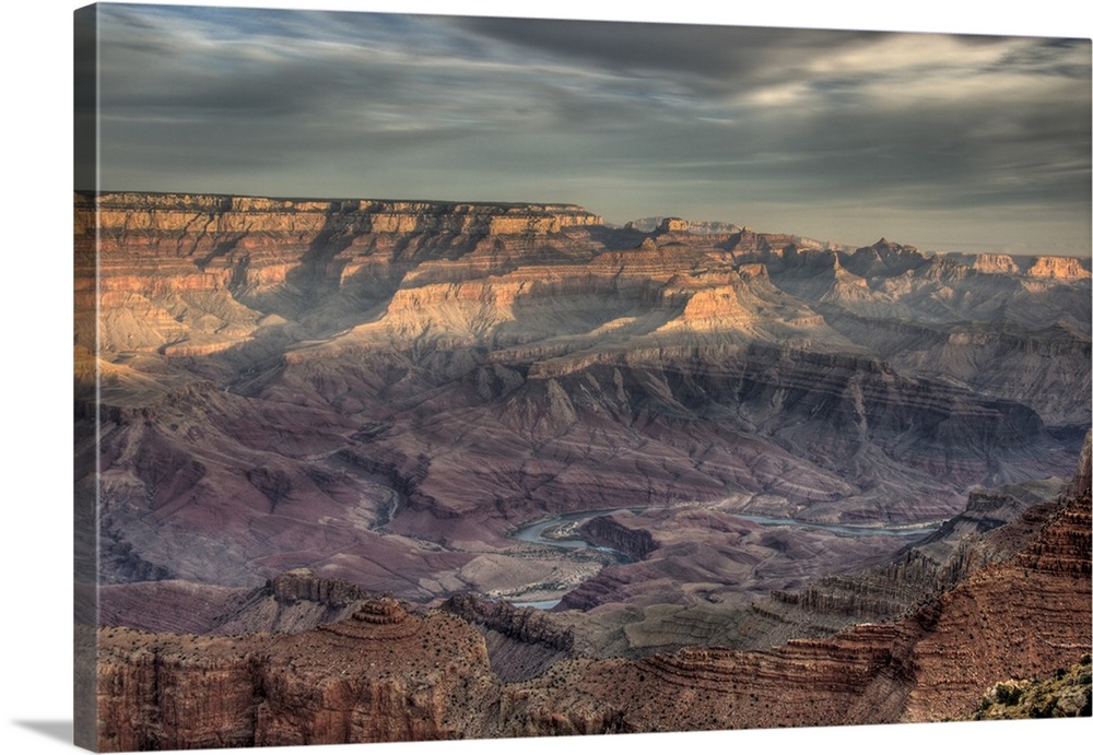 Arizona, Grand Canyon National Park, South Rim, view of canyon and the Colorado River from Lipan Point, sunrise.