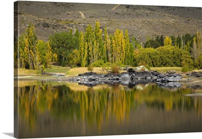 Autumn reflections at Butchers Dam, South Island, New Zealand