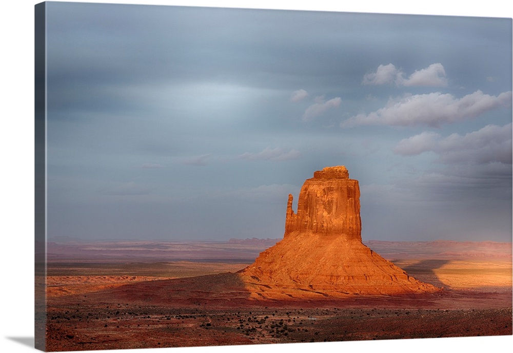 AZ, Monument Valley, East Mitten at sunset.