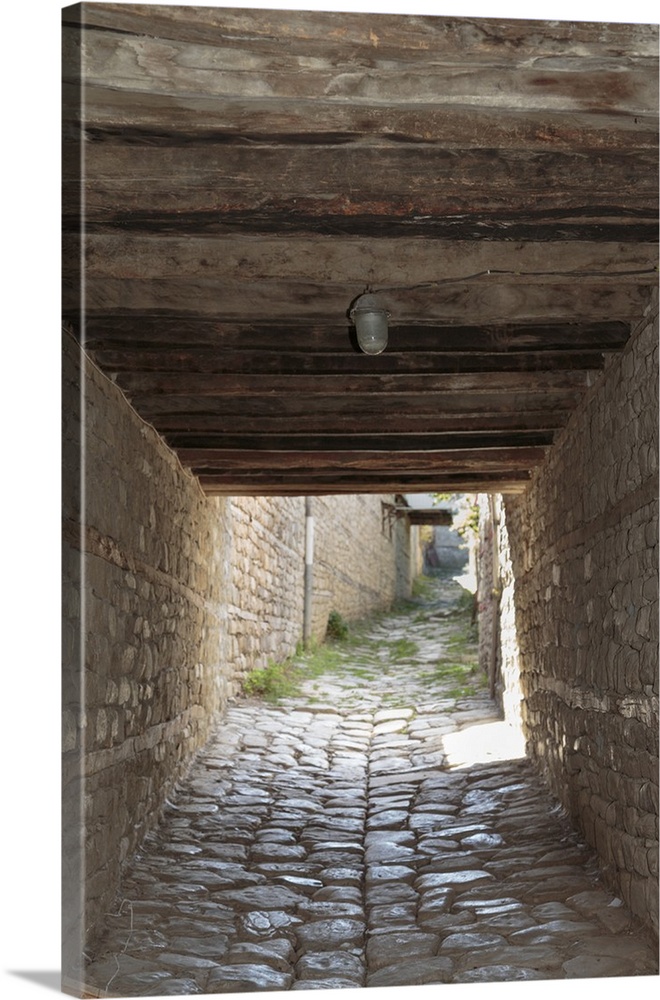 Azerbaijan, Lahic. A small tunnel through an alley in Lahic.