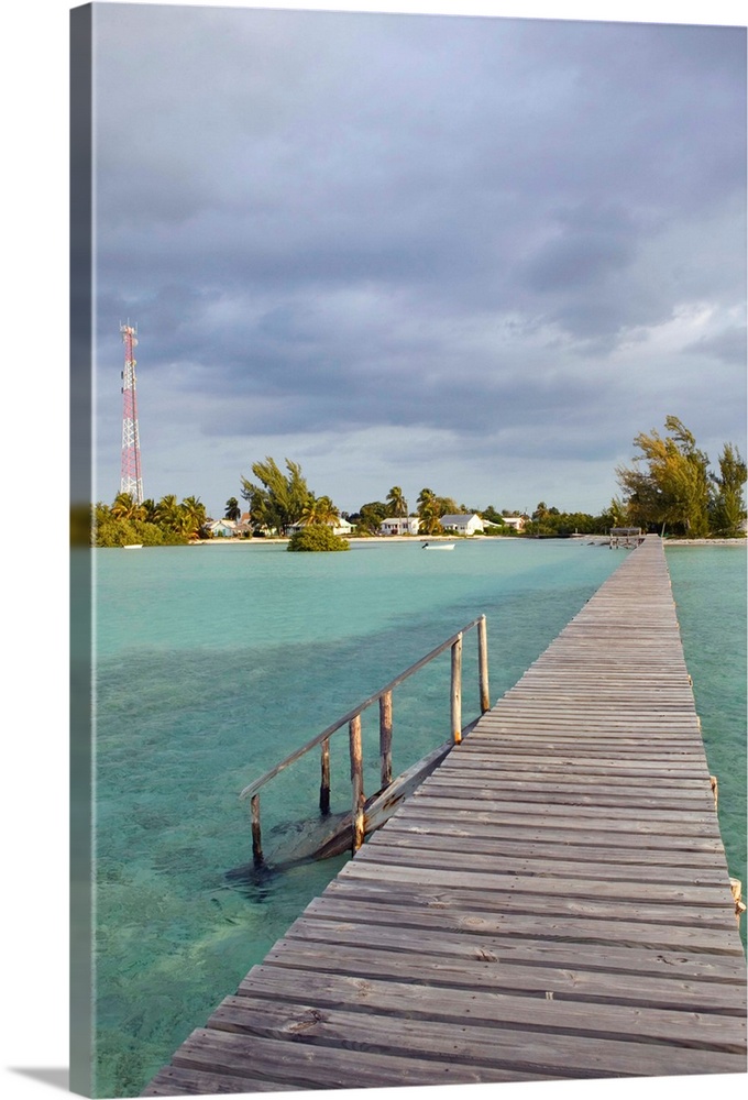 BAHAMAS- Abacos-Great Abaco Island-Cherokee Sound:.Town View from Water