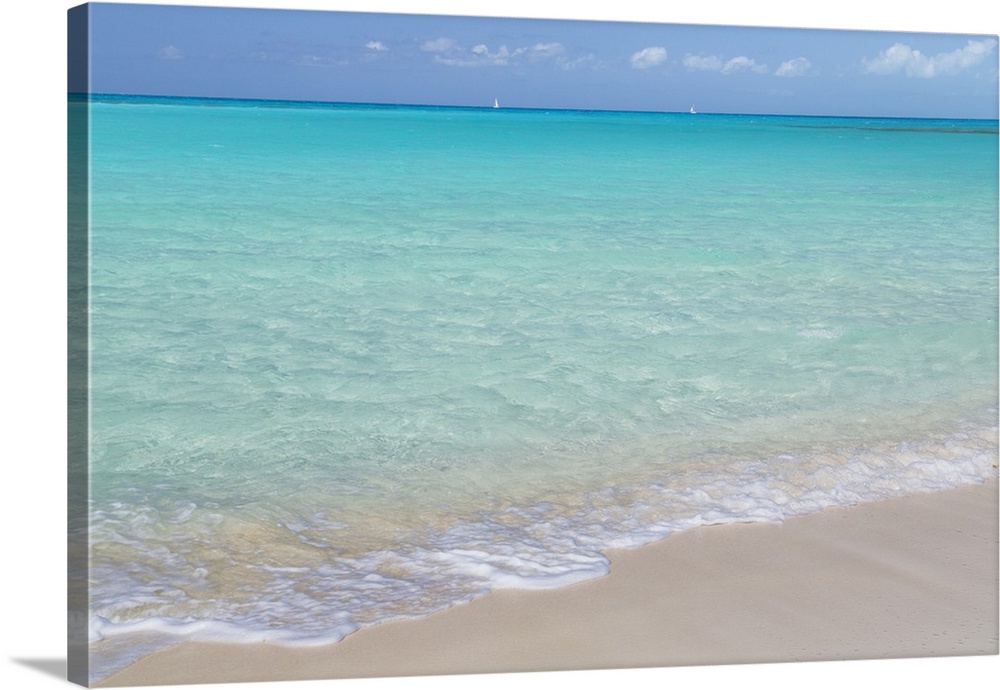 Bahamas, Little Exuma Island. Ocean surf and beach.