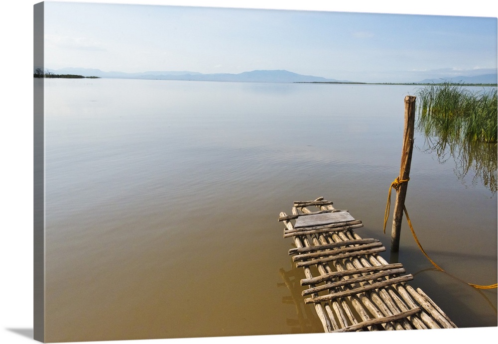 Bamboo raft on Lake Shalla, Abijatta-Shalla Lakes National Park, Ethiopia