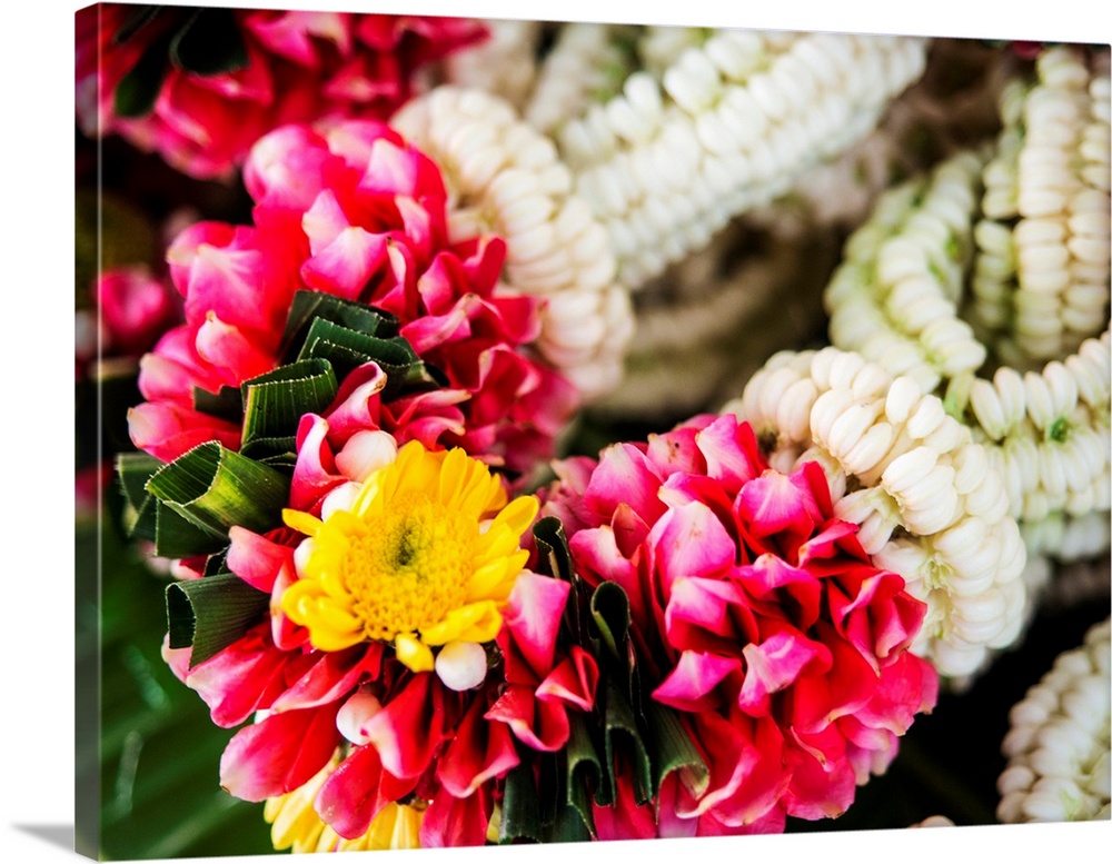 Bangkok Street Flower Market. Flowers ready for display at many places including Temples