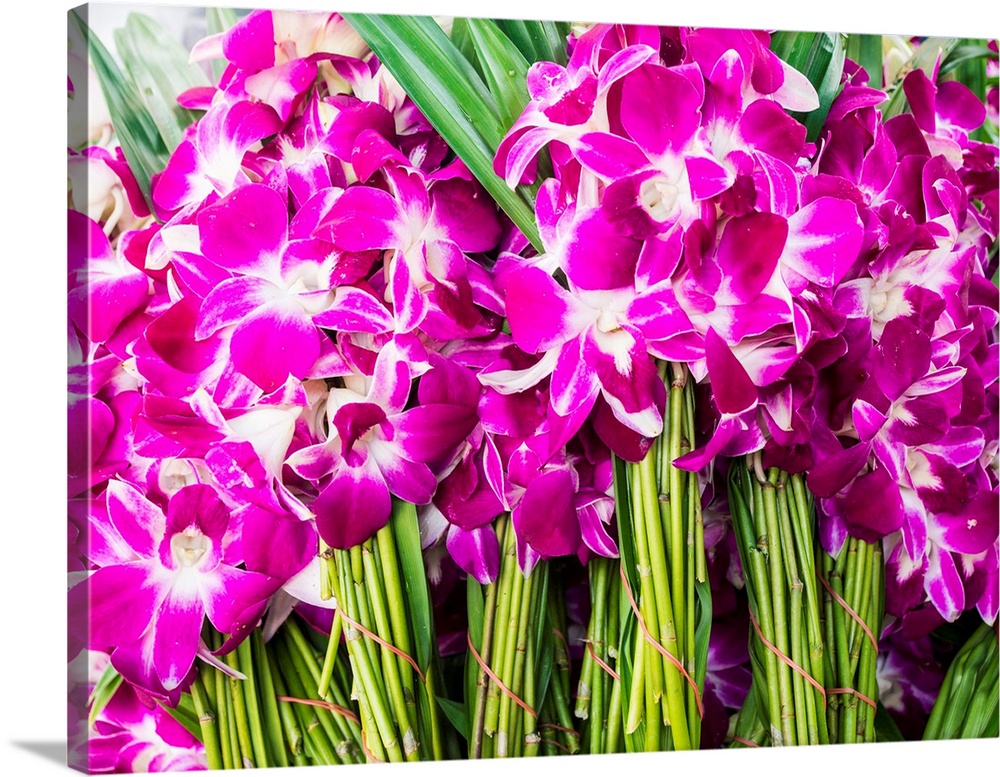 Bangkok Street Flower Market. Flowers ready for display at many places including Temples.