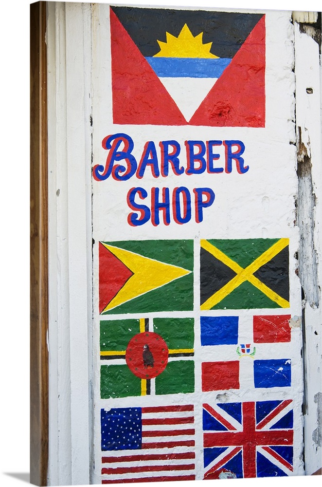 Barber Shop Sign, Old City, St.John's, Antigua, West Indies, Caribbean, Central America