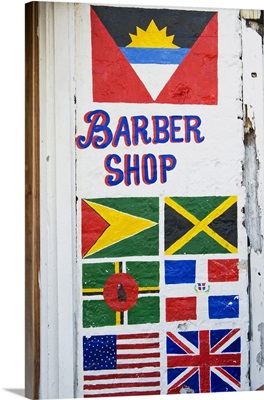 Barber Shop Sign, Old City, St.John's, Antigua, West Indies, Caribbean