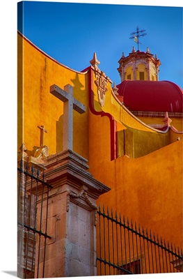 Basilica Coelgiata De Nuestra With Its Colorful Yellow