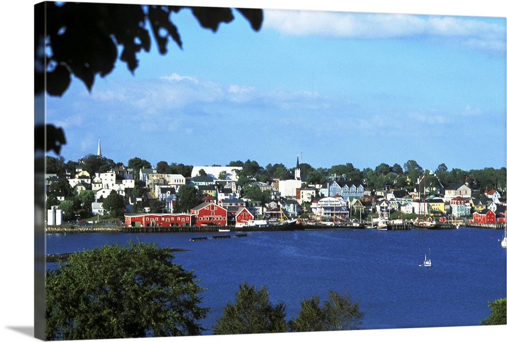 Beautiful scenic of village harbor at Lunenburg in Nova Scotia, Canada.