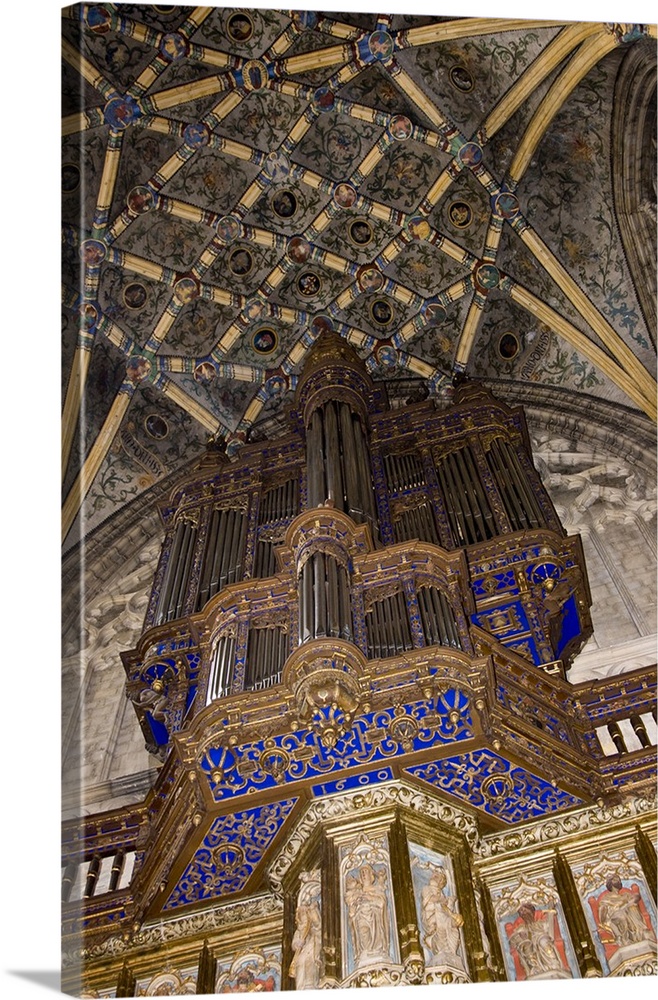 Liege, Belgium, pipe organ, vaulted ceiling, church, religion