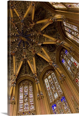 Belgium, Liege, vaulted ceiling in church
