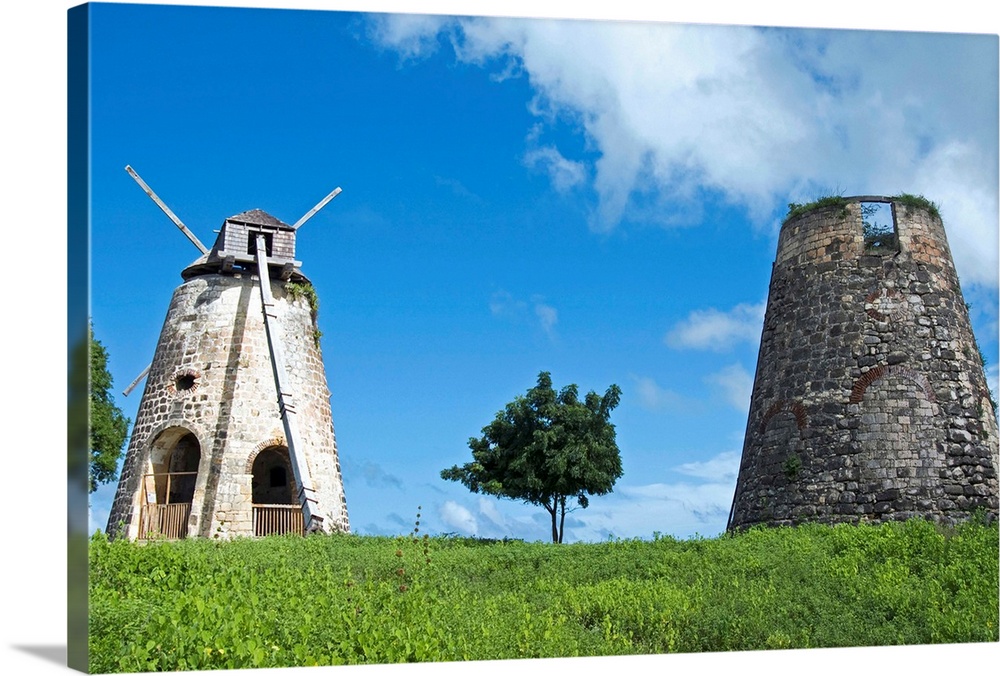 Betty's Hope windmills, Antigua, West Indies, Caribbean, Central America