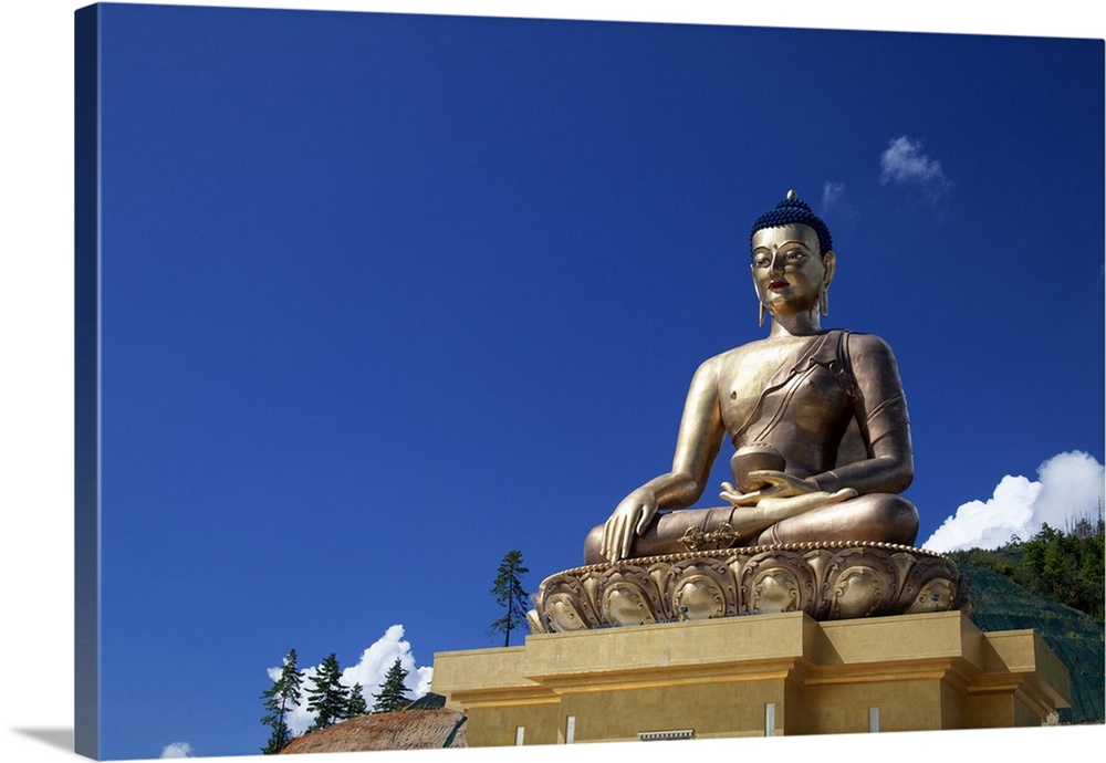 Asia, Bhutan, Thimpu. Buddha Dordenma overlooking Thimpu.