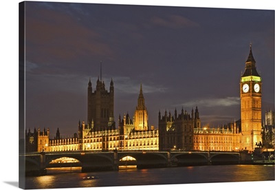 Big Ben And The Houses Of Parliament Are Illuminated At Night