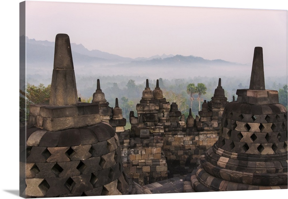 Borobudur at dawn, UNESCO World Heritage site, Java, Indonesia.