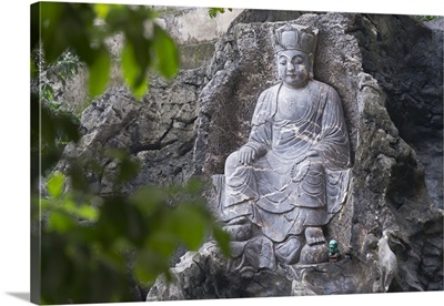 Buddhist Statue In Xizhu Temple, Sanmenyan Scenic Area, Yizhou, Guangxi Province, China