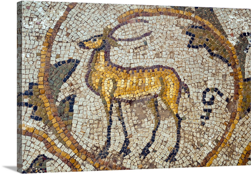 Deer mosaic, New House Of Hunt, Bulla Regia Archaeological Site, Tunisia, North Africa, Africa