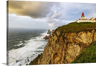 Cabo Do Roca Lighthouse At Last Light In Colares, Portugal