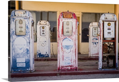 California, abandoned gas pumps at truck stop off Rt 1777