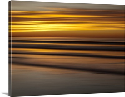 California, La Jolla, Abstract of incoming waves at sunset