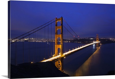 California, San Francisco, Golden Gate Bridge, evening