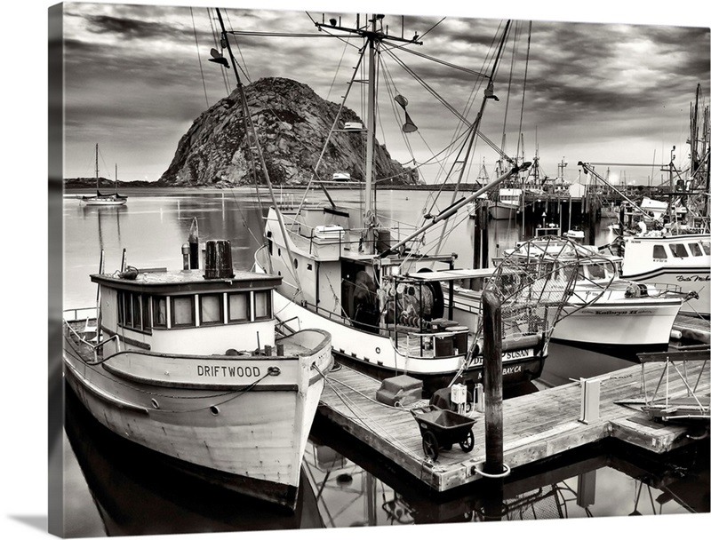 Rustic Port with A Fishing Boat I - Painting On Canvas Breakwater Bay Format: Black Picture Framed Canvas, Size: 16 H x 32 W x 1 D