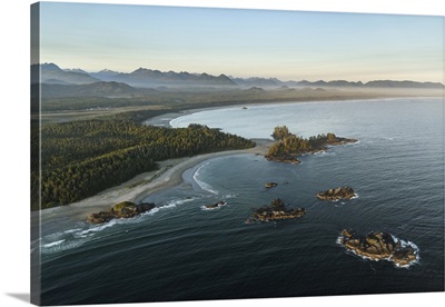 Canada, British Columbia, Pacific Rim National Park, Aerial View Of Schooner Cove