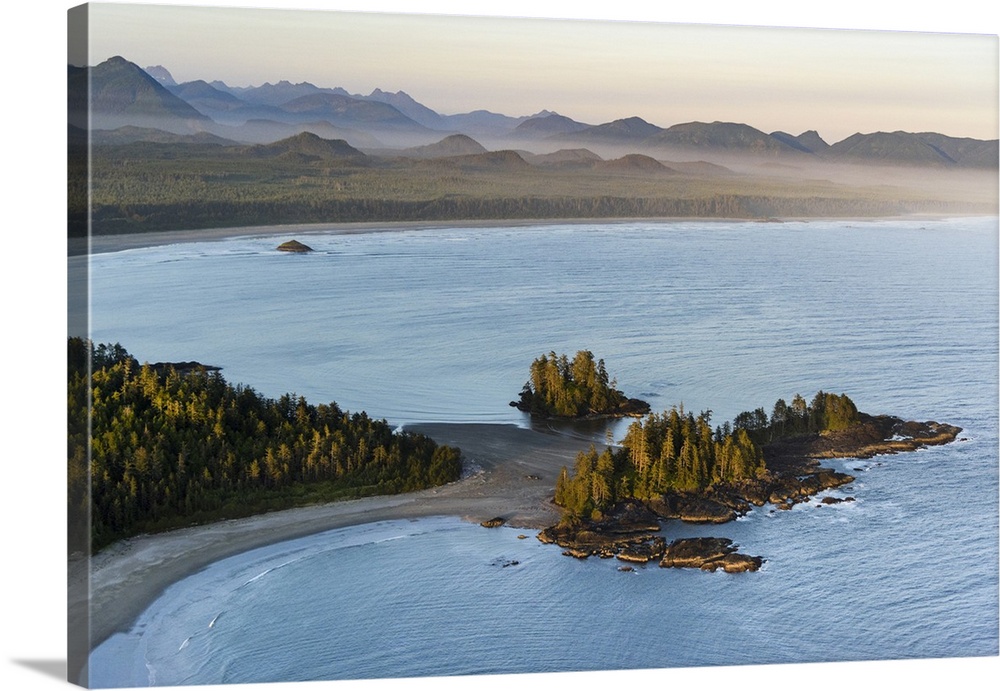 Canada, British Columbia. Pacific Rim National Park, aerial view Schooner Cove.
