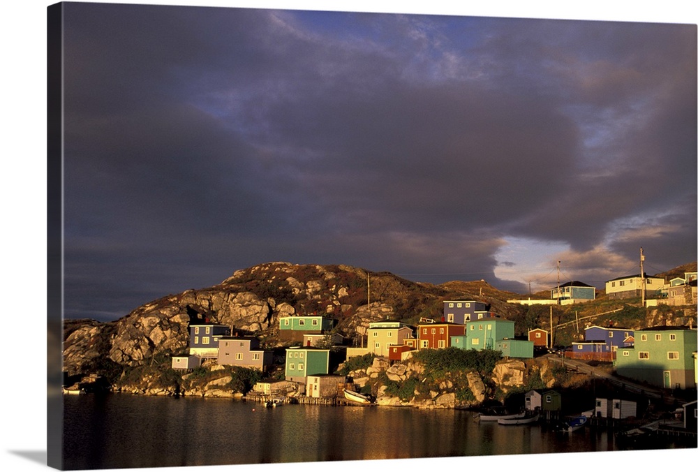 NA, Canada, Newfoundland, Rose Blanche.Village view from harbor