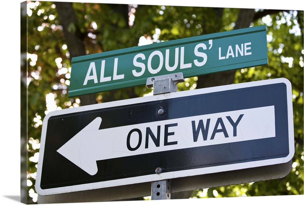 Canada, Prince Edward Island, Charlottetown. Street sign for All Souls' Lane.