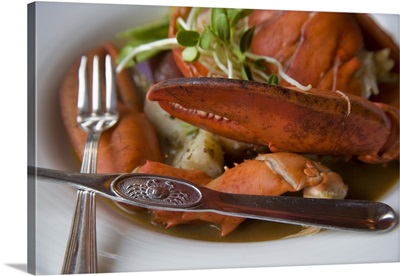 Canada, Prince Edward Island, Dalvay-by-the-sea. Lobster dish, Dalvay-by-the-sea